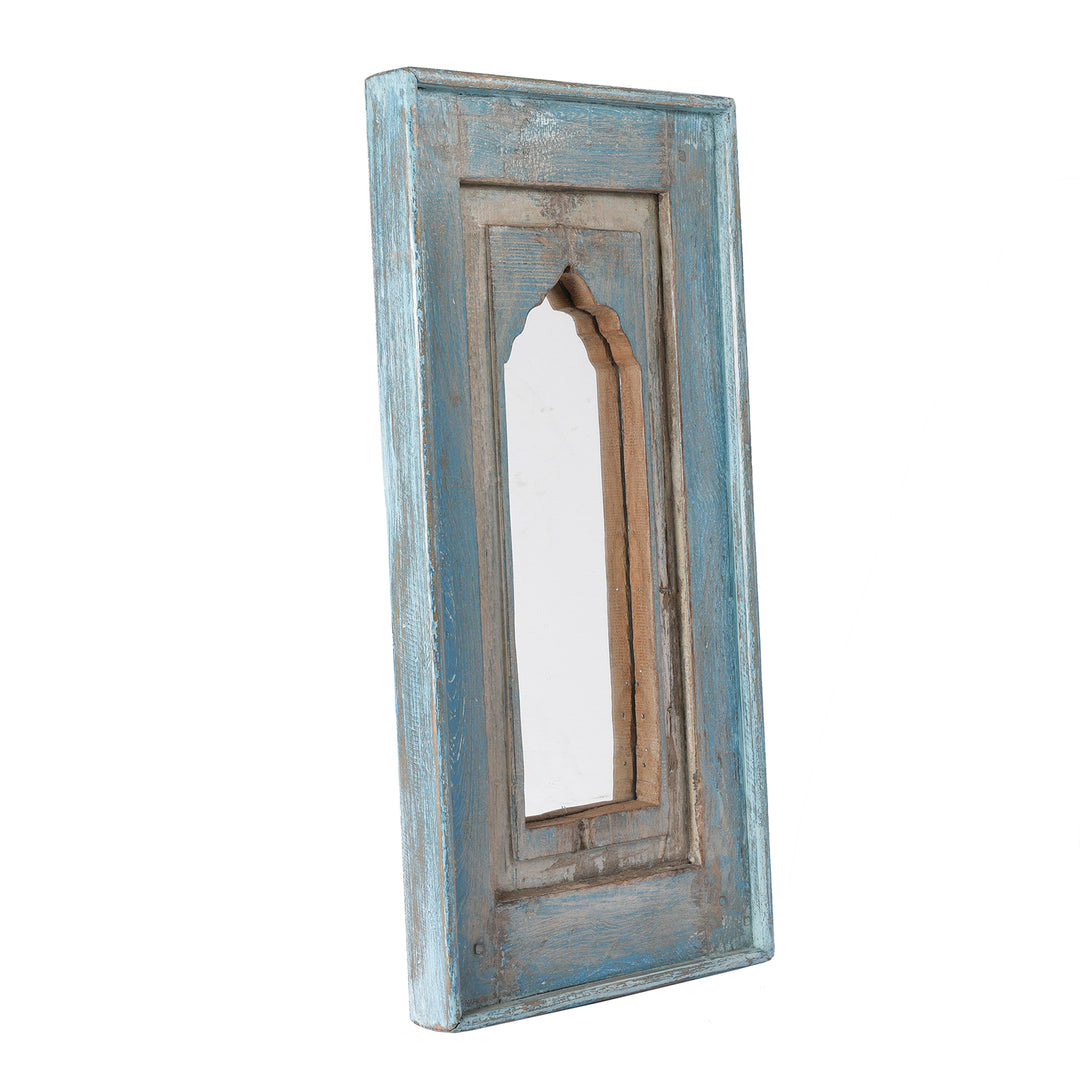Angled View Of Mihrab Mirror Frame Made From Old Teak - 19thC | Indigo Antiques