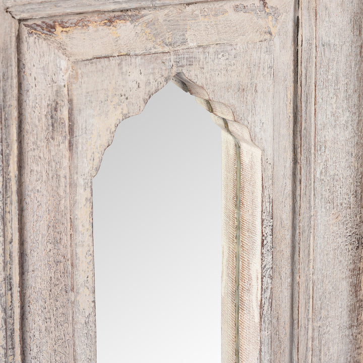 Detail From Indian Mihrab Mirror Made From Old Teak (35 x 58.5cm) | Indigo Antiques