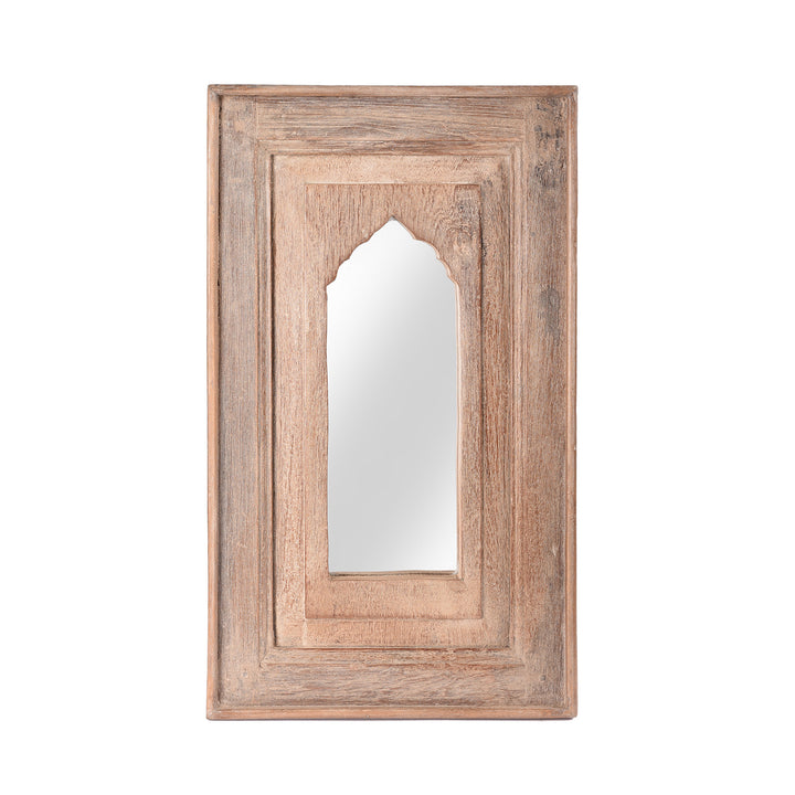 Brown Small Indian Mihrab Mirror Made From Old Teak | Indigo Antiques