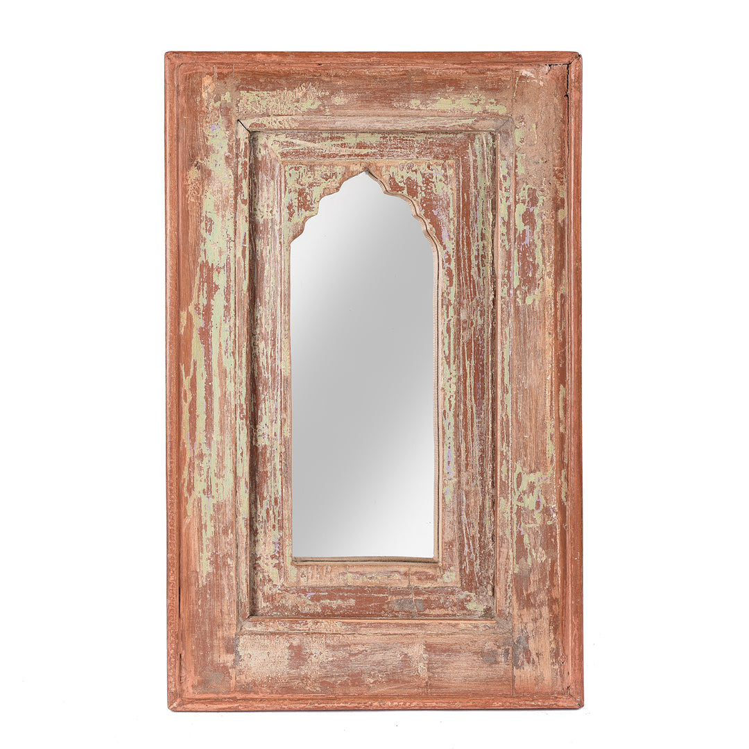 Small Indian Mirror Made From Old Teak Mihrab Panel - 19thC | Indigo Antiques