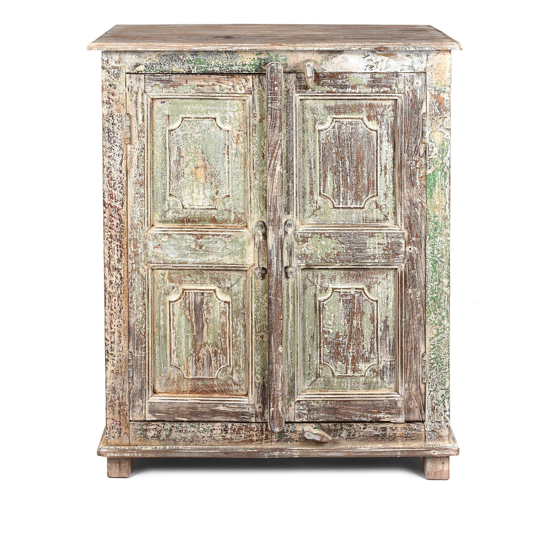 2 Door Indian Cabinet Made From Reclaimed Teak | Indigo Antiques
