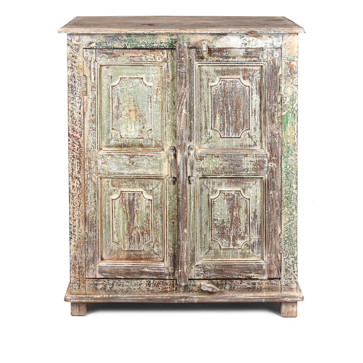 2 Door Indian Cabinet Made From Reclaimed Teak | Indigo Antiques