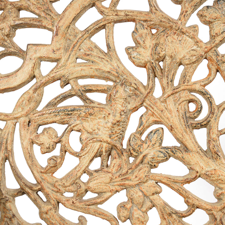 Bird Detail From Cast Iron Indian Slatted Teak Bench - Ca 1900 | Indigo Antiques