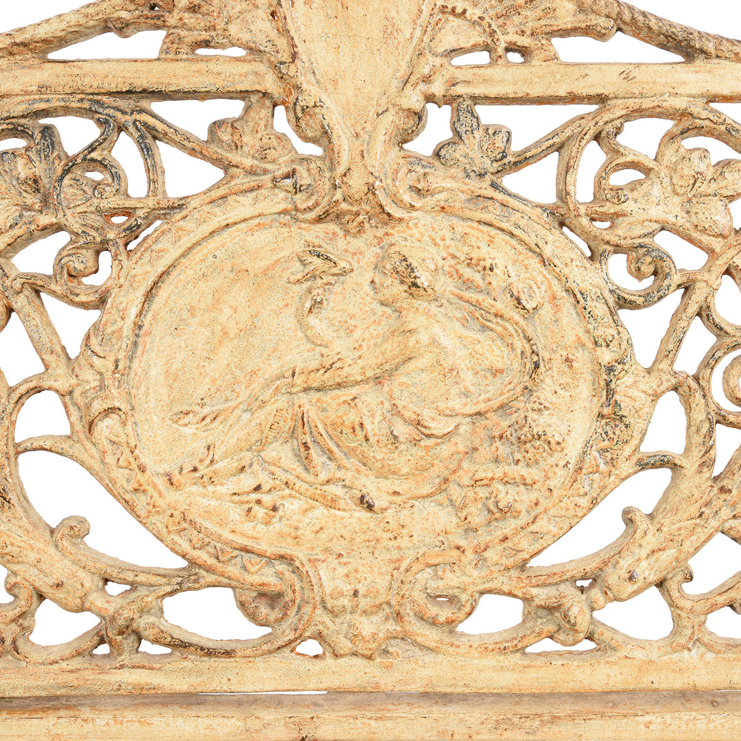 Central Panel Detail From Cast Iron Indian Slatted Teak Bench - Ca 1900 | Indigo Antiques