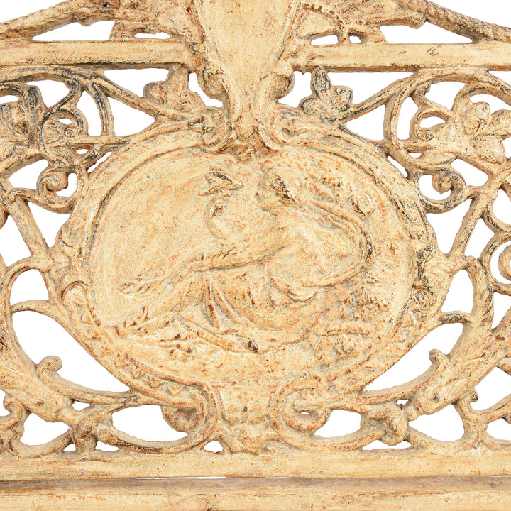 Central Panel Detail From Cast Iron Indian Slatted Teak Bench - Ca 1900 | Indigo Antiques