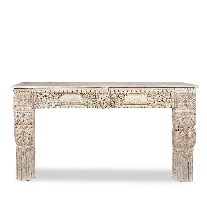 Painted Console Table Made From Reclaimed Teak | Indigo Antiques