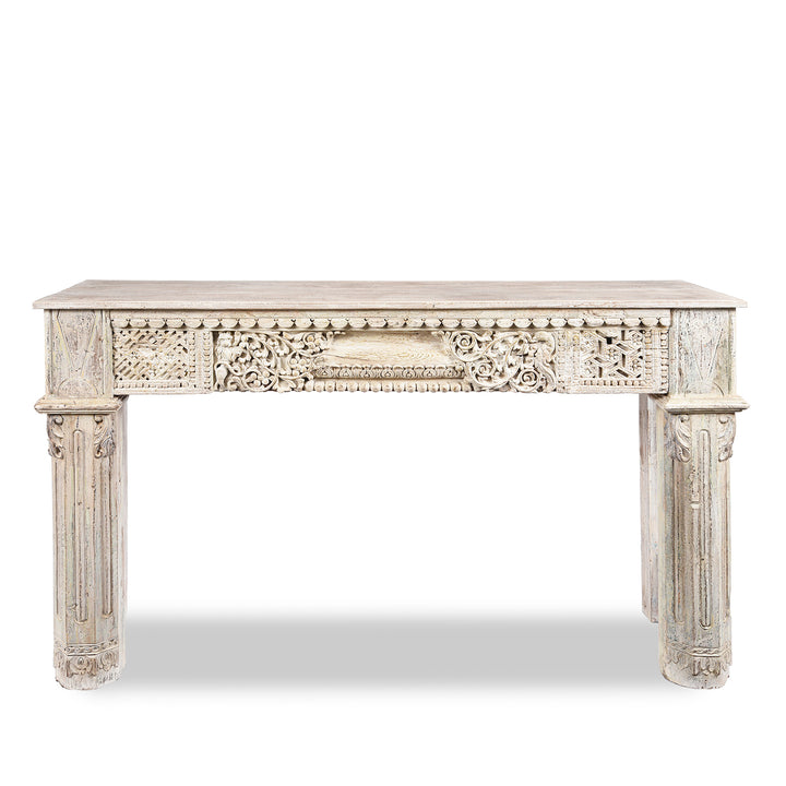 Painted Console Table Made From Reclaimed Teak | Indigo Antiques