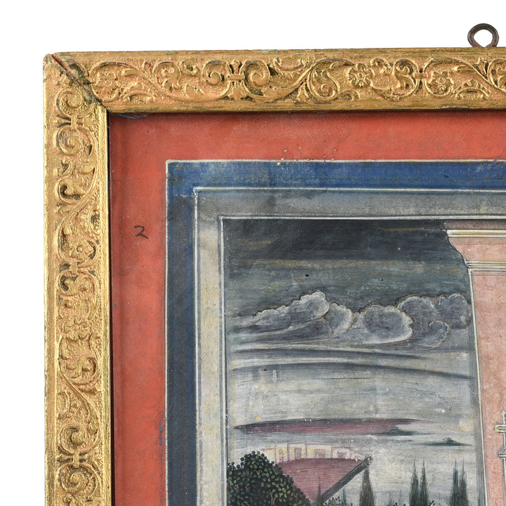 Frame detail From Antique Original Framed Indian Watercolour Of Krishna And Radha - 19thC | Indigo Antiques