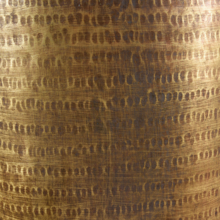 Texture Detail From Antique Old Brass Planter From Rajasthan - Ca 1900 | Indigo Antiques