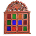 Painted Family Temple Window From Rajasthan - 19th Century