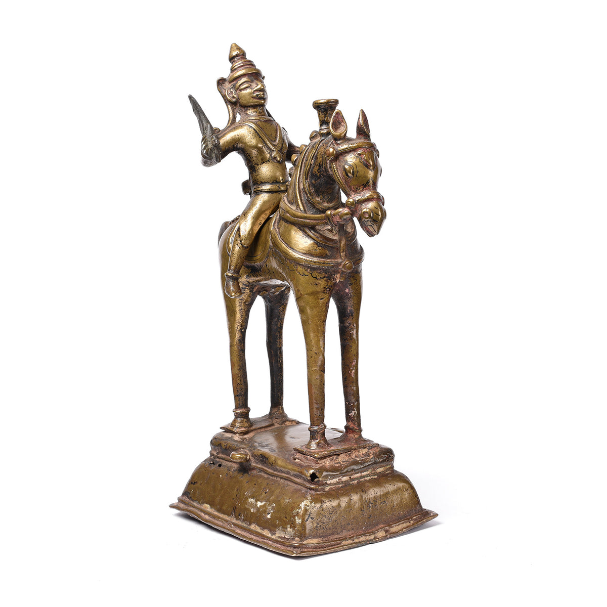 Antique Brass Horse & Kahndoba From The Deccan - 18th Century | Indigo Antiques