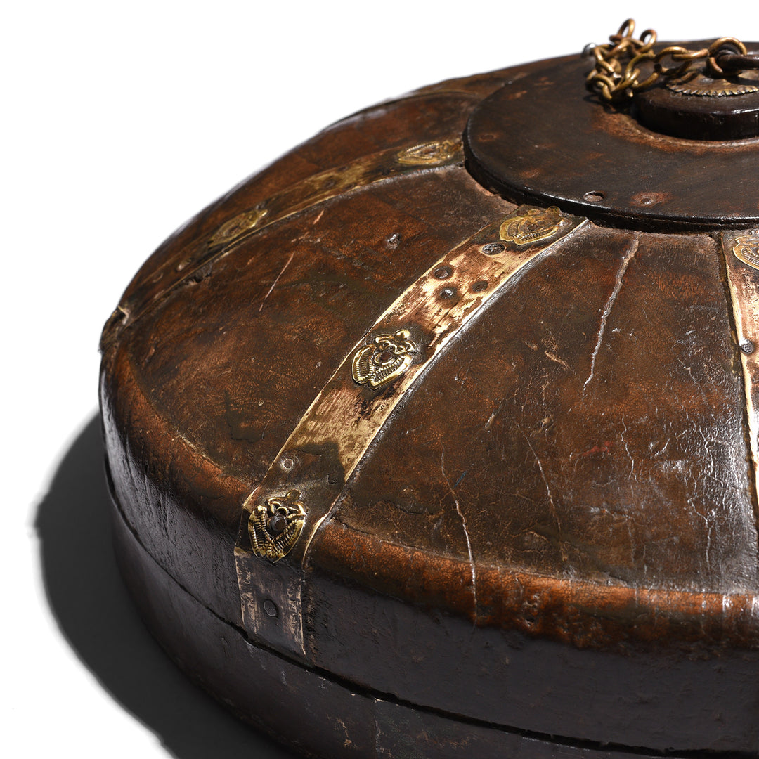 Antique Indian brass bound Opium & Tobacco Box From Rajasthan - Museum Quality 18th Century | Indigo Antiques