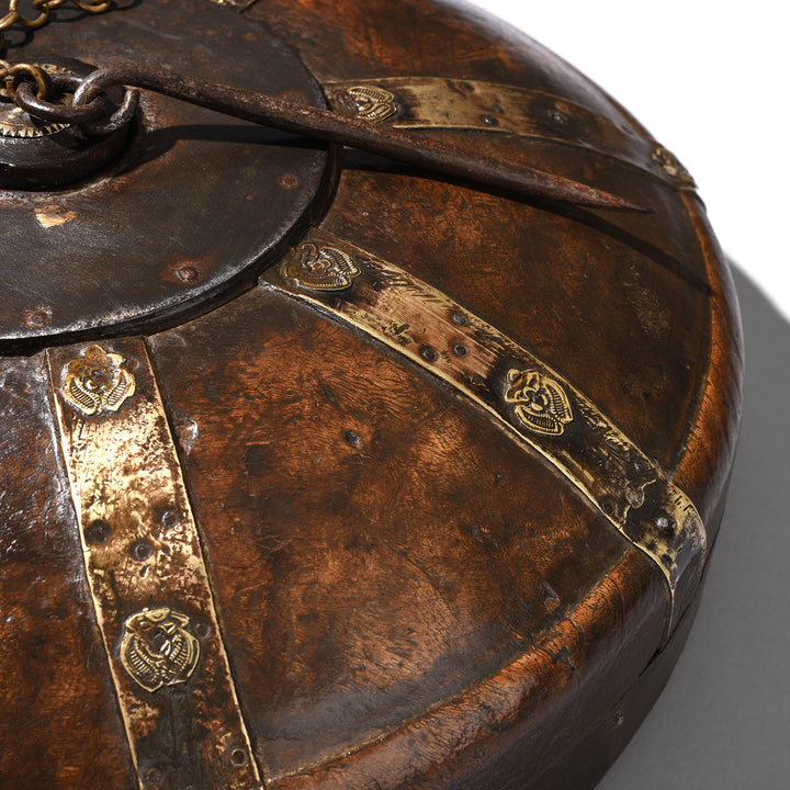 Antique Indian brass bound Opium & Tobacco Box From Rajasthan - Museum Quality 18th Century | Indigo Antiques