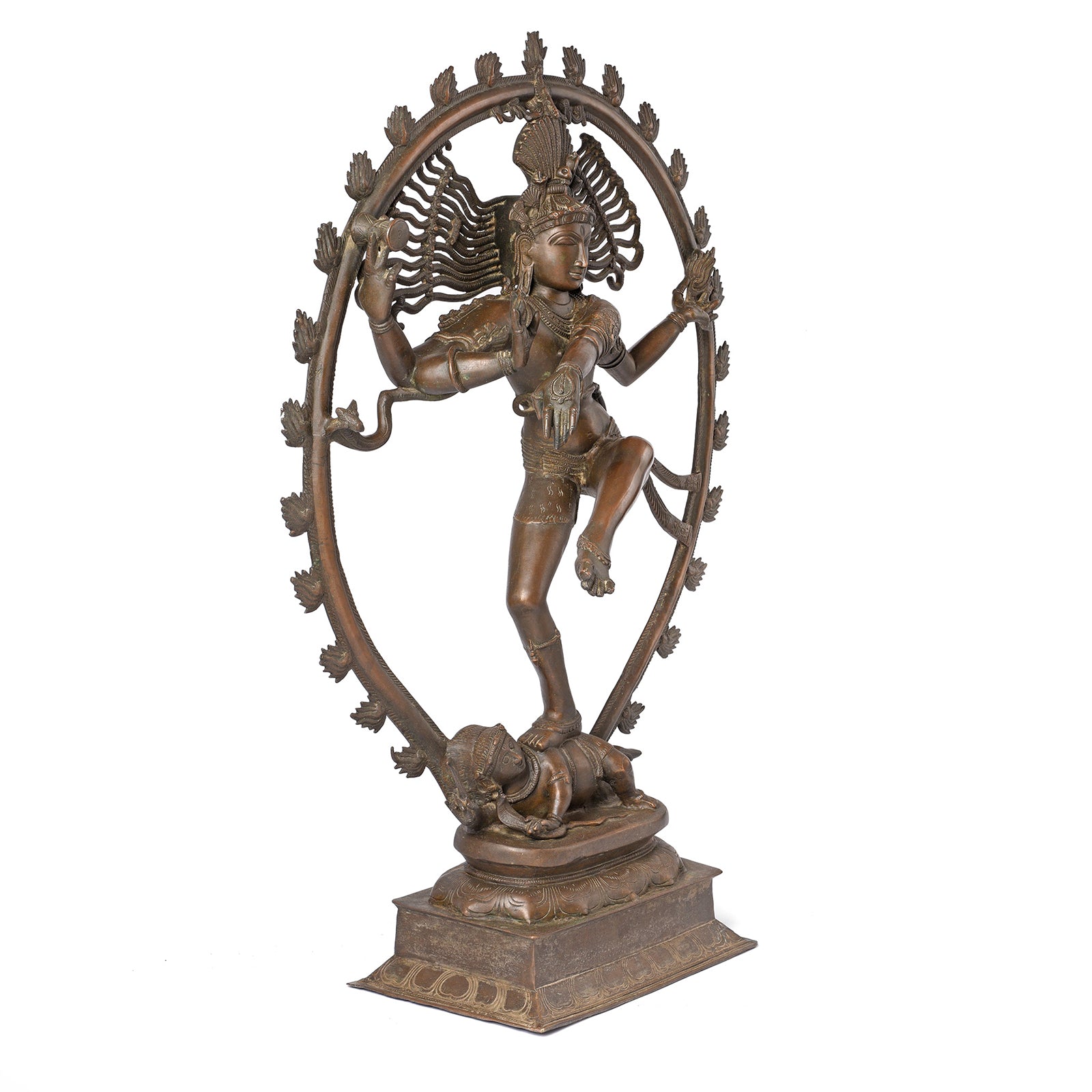 Angled VIew Of Chola Style Shiva Nataraja From South India | Indigo Antiques