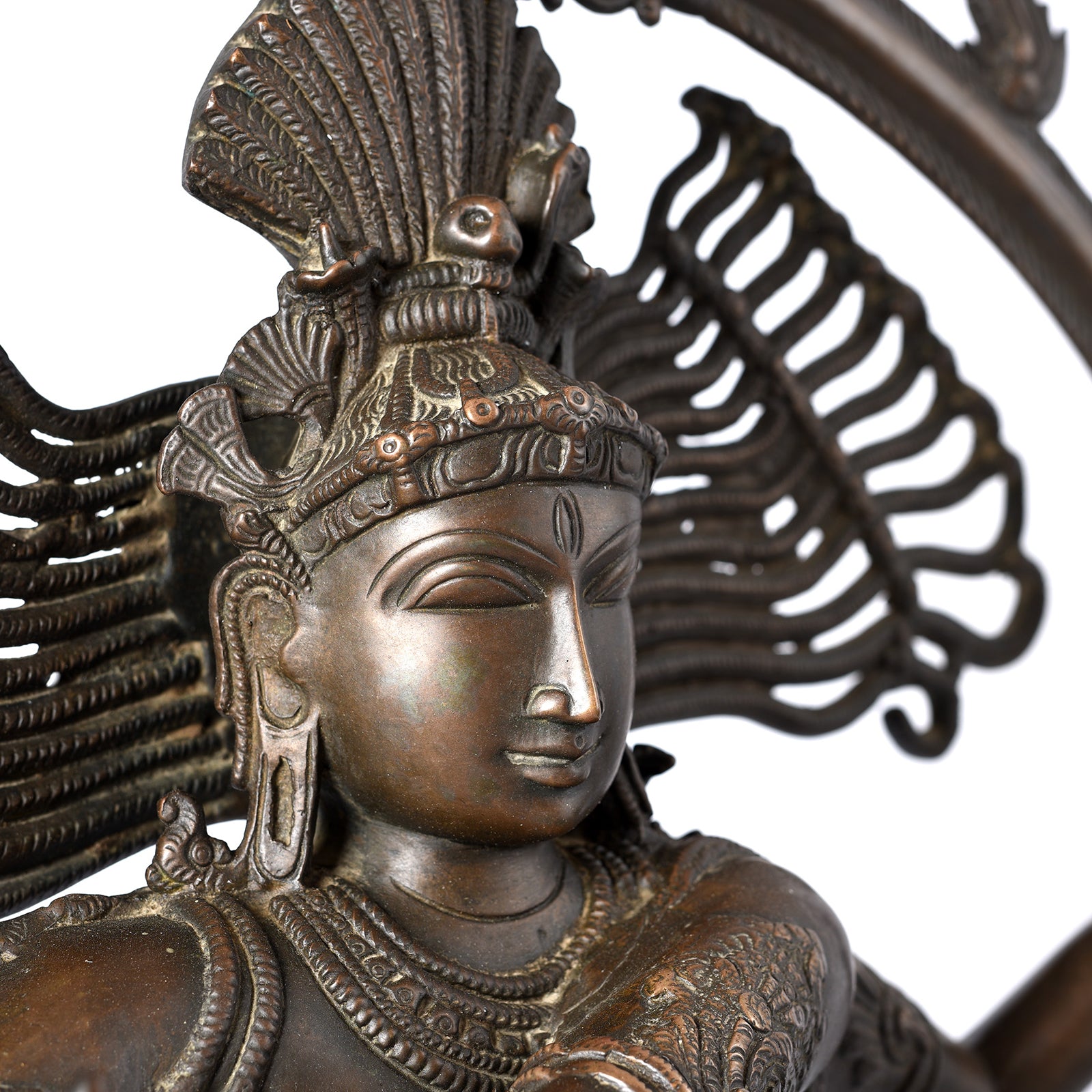 Angled Detail Of Chola Style Shiva Nataraja From South India | Indigo Antiques
