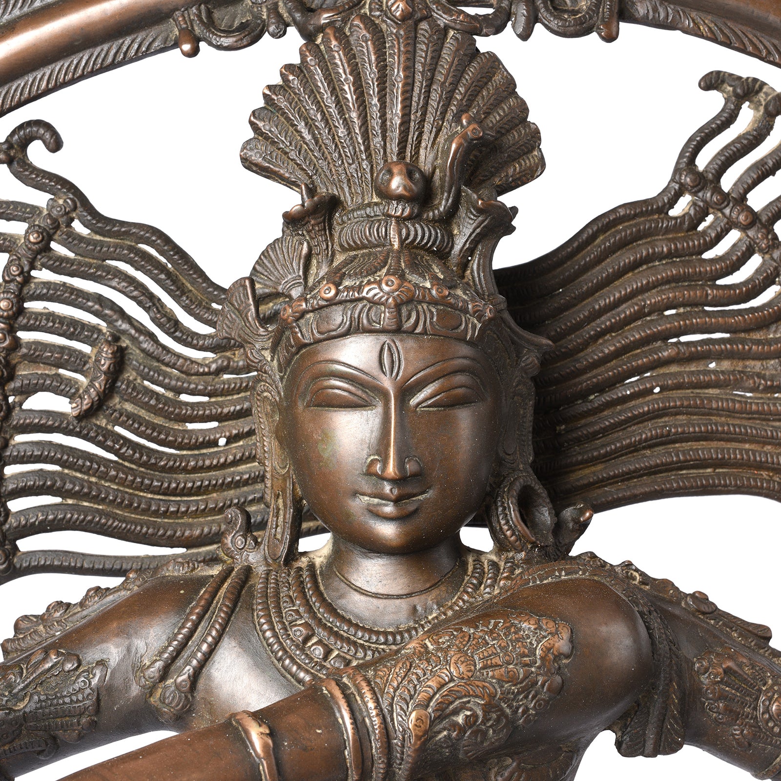 Face Detail Of Chola Style Shiva Nataraja From South India | Indigo Antiques