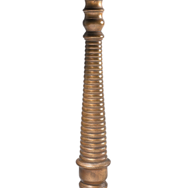 Detail From Antique Brass Oil Lamp From South India - 19thC | Indigo Antiques