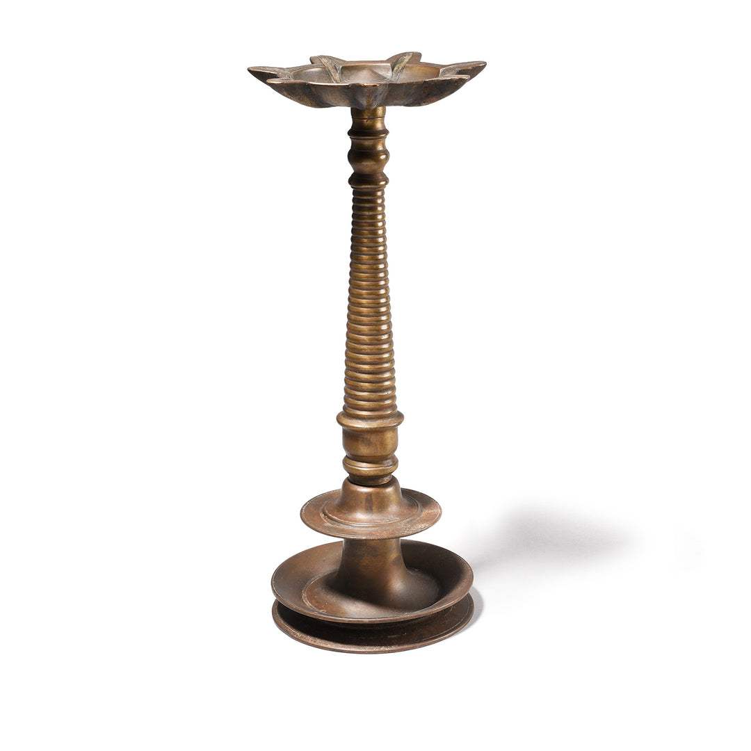 Antique Brass Oil Lamp From South India - 19thC | Indigo Antiques