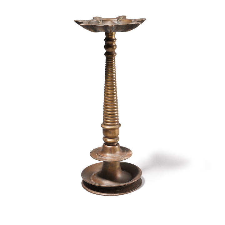 Antique Brass Oil Lamp From South India - 19thC | Indigo Antiques