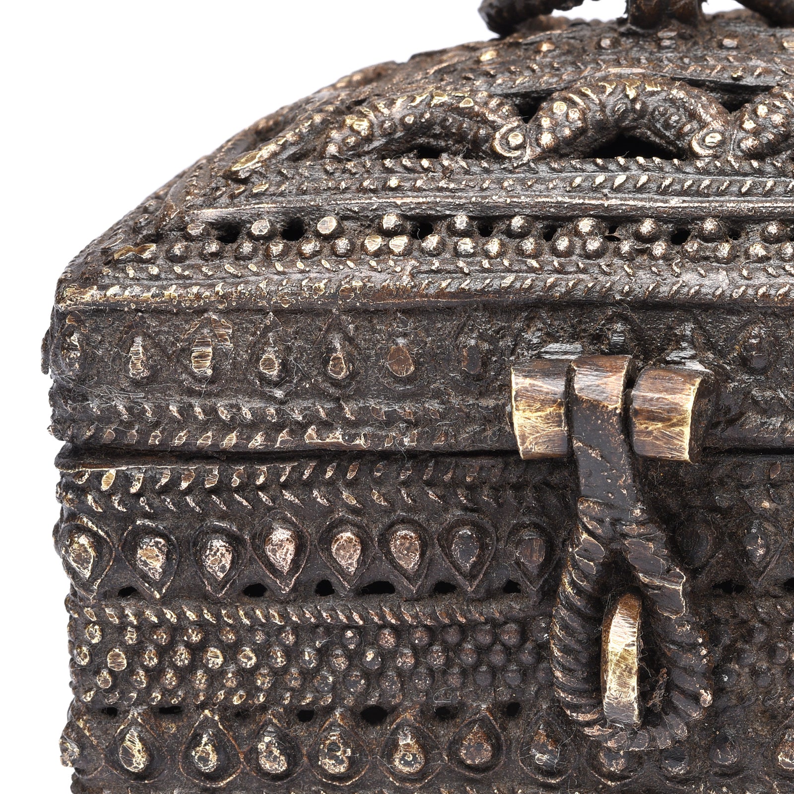 Brass Dhokra Work Money Box From Orissa - 1960's | Indigo Antiques