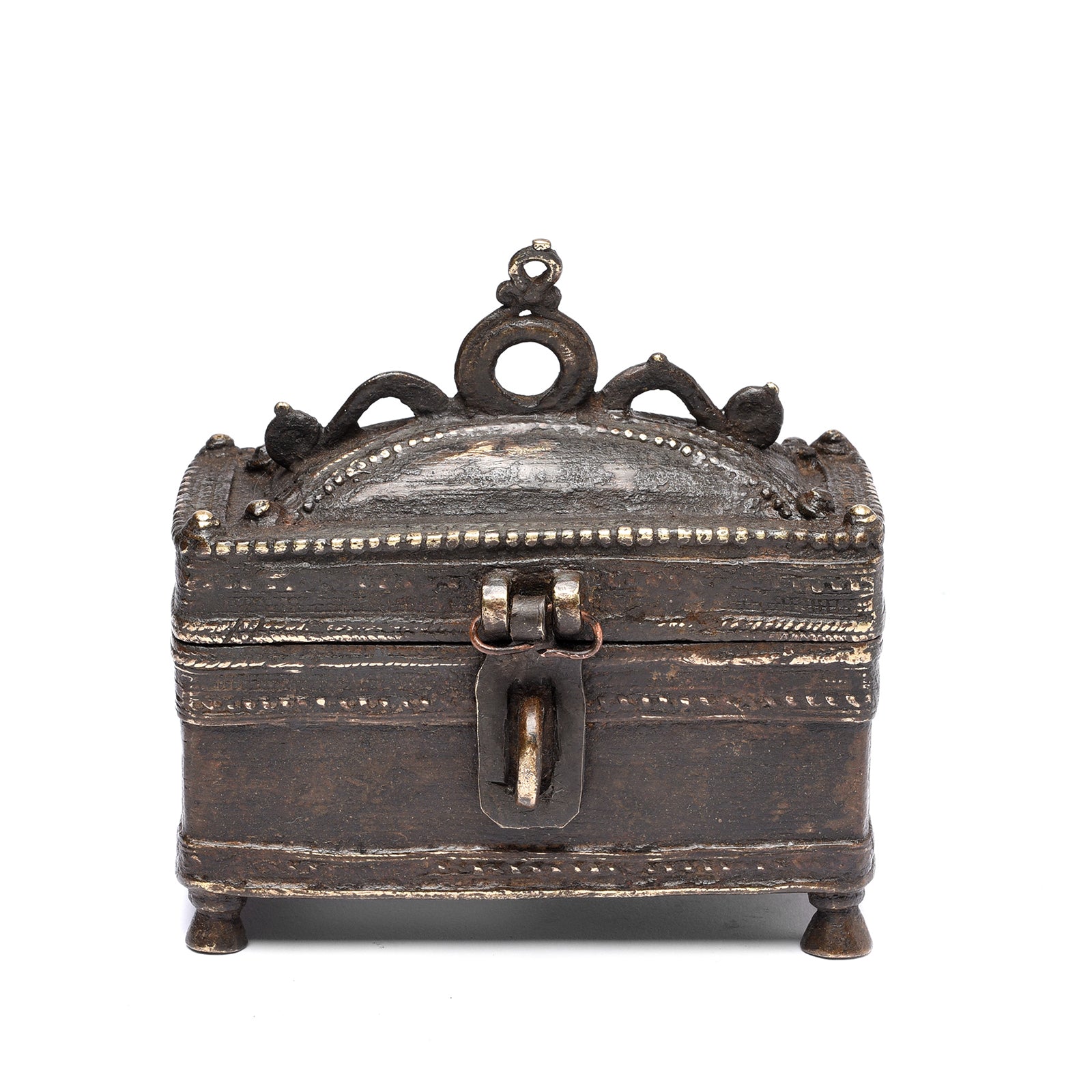 Antique Brass Dhokra Work Money Box From Orissa - 19thC | Indigo Antiques