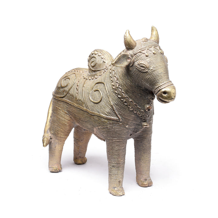 Brass Dhokra Work Nandi Bull From Orissa | Indigo Antiques
