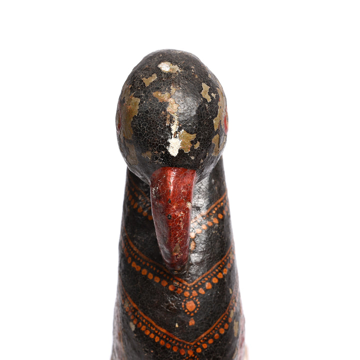 Frontal View Of Antique Painted Indian Stone Parrot Turban Hanger - 18th Century | Indigo Antiques