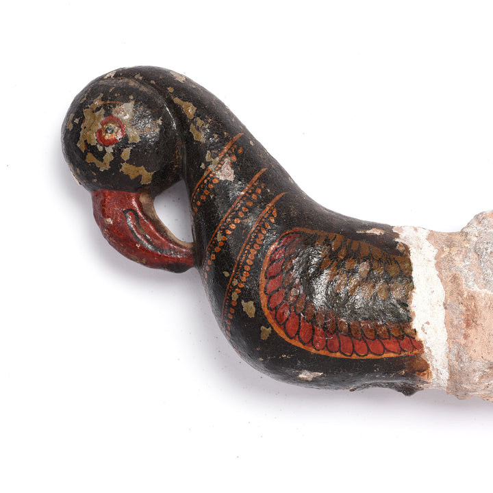 Antique Painted Indian Stone Parrot Turban Hanger - 18th Century | Indigo Antiques