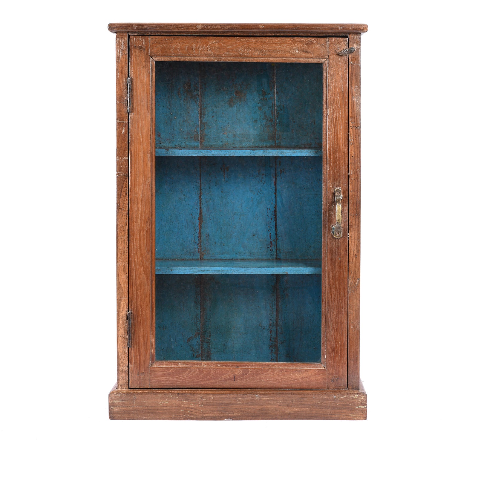 Painted Teak Glazed Wall Cabinet - Ca 1930 | Indigo Antiques