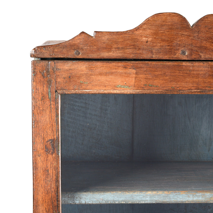 Corner Detail From Glazed Teak Wall Cabinet From Gujarat - Ca 1930 | Indigo Antiques
