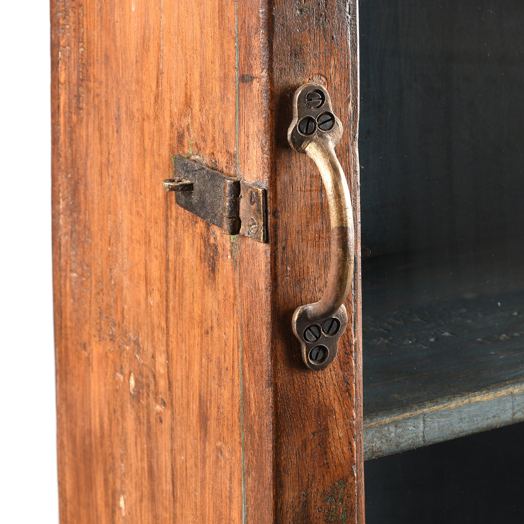 Latch Detail From Glazed Teak Wall Cabinet From Gujarat - Ca 1930 | Indigo Antiques