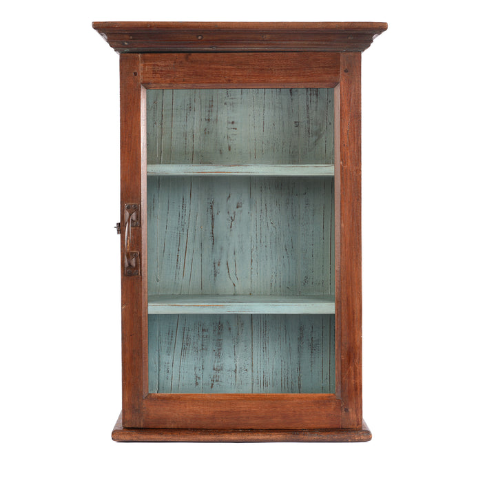 Antique Glazed Teak Wall Cabinet From Gujarat - Ca 1930 | Indigo Antiques