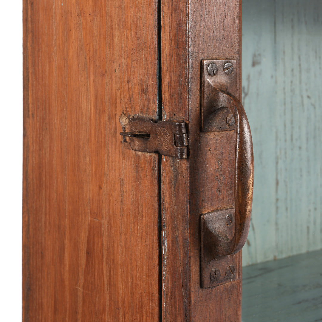 Latch Detail From Antique Glazed Teak Wall Cabinet From Gujarat - Ca 1930 | Indigo Antiques