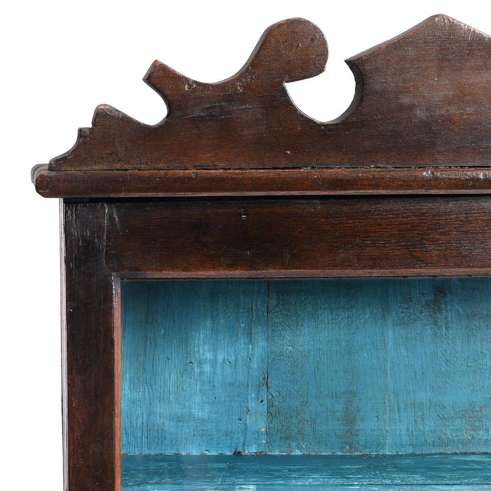 Corner Detail From Painted Teak Glazed Wall Cabinet - Ca 1930 | Indigo Antiques