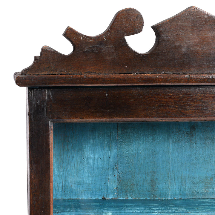 Corner Detail From Painted Teak Glazed Wall Cabinet - Ca 1930 | Indigo Antiques