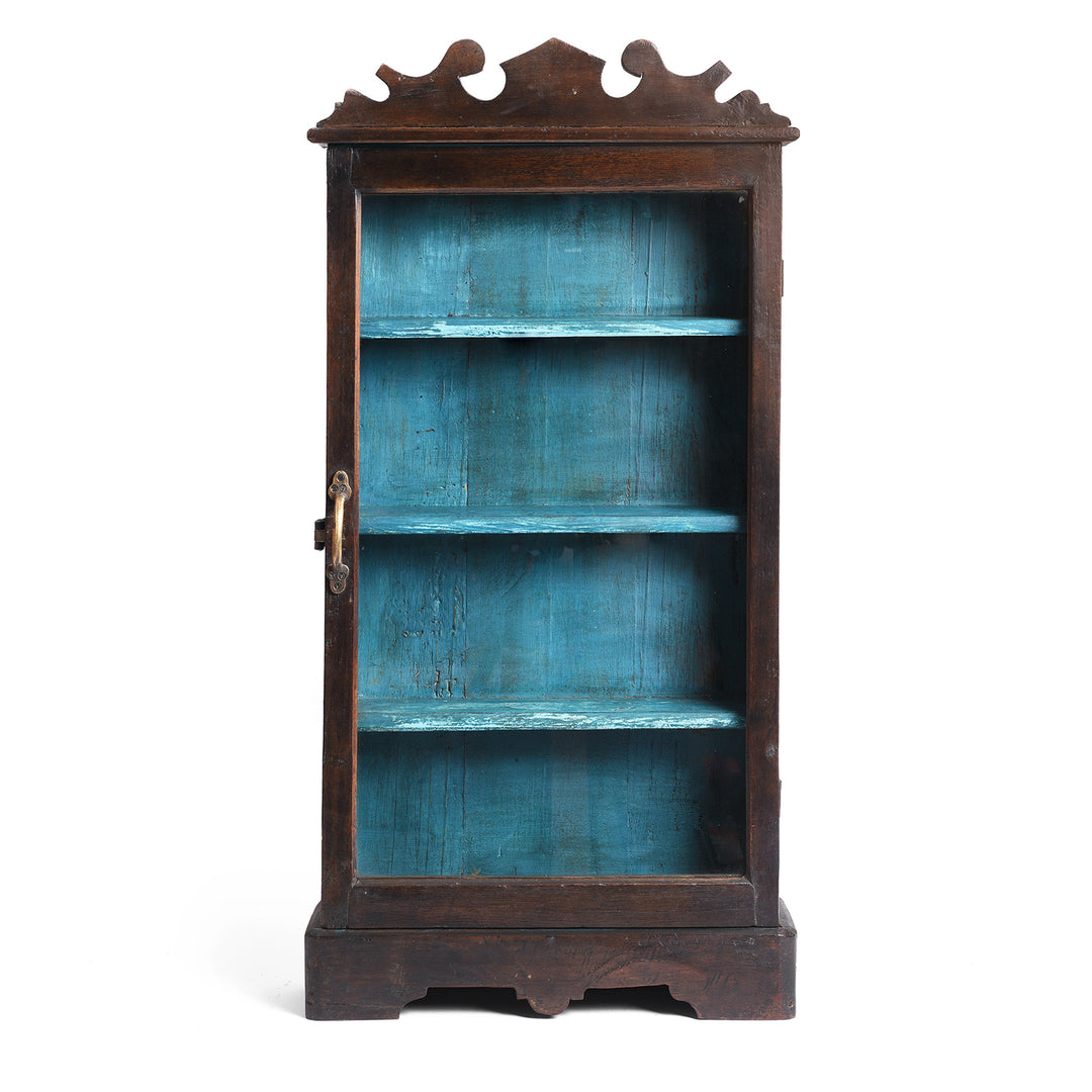 Painted Teak Glazed Wall Cabinet - Ca 1930 | Indigo Antiques