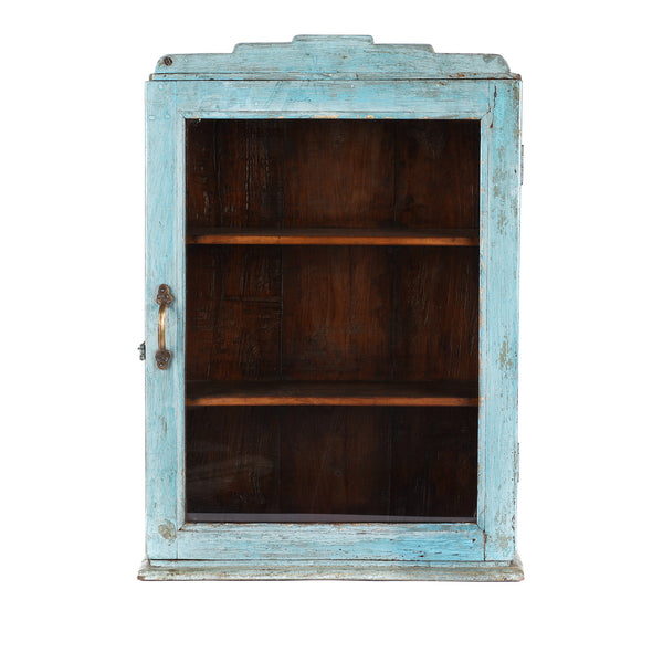 Painted Teak Glazed Wall Cabinet - Ca 1930