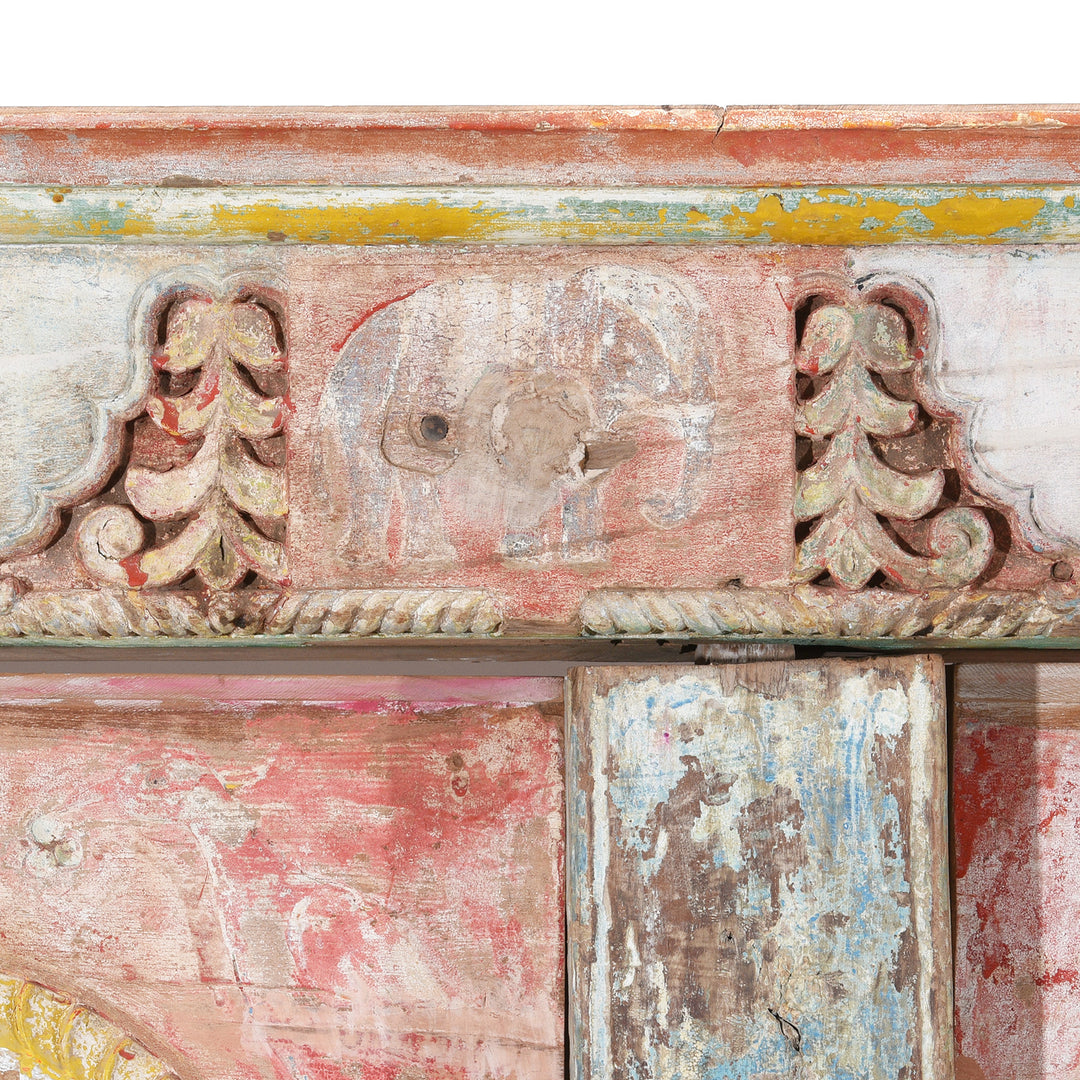 Elephant Detail From Carved Teak Triple Arch From Maharashtra - Late 19thC | Indigo Antiques