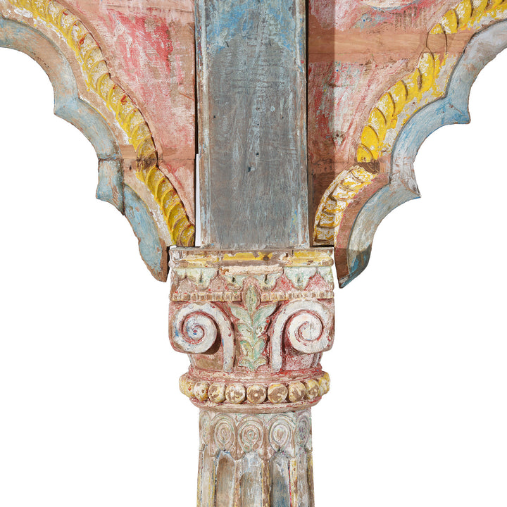 Carving Detail From Carved Teak Triple Arch From Maharashtra - Late 19thC | Indigo Antiques