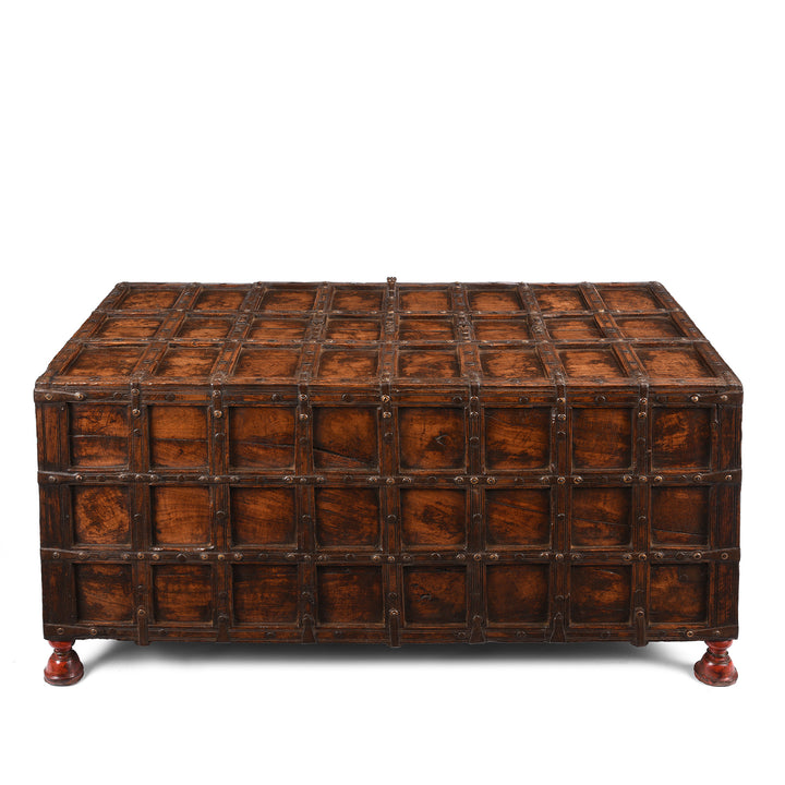 Back Of Antique Indian Stick Box Storage Chest From Jaisalmer - 19th Century | Indigo Antiques