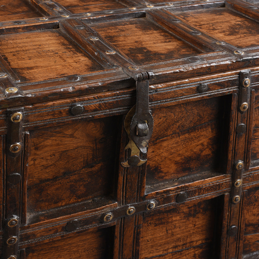 Latch Detail From Antique Indian Stick Box Storage Chest From Jaisalmer - 19th Century | Indigo Antiques
