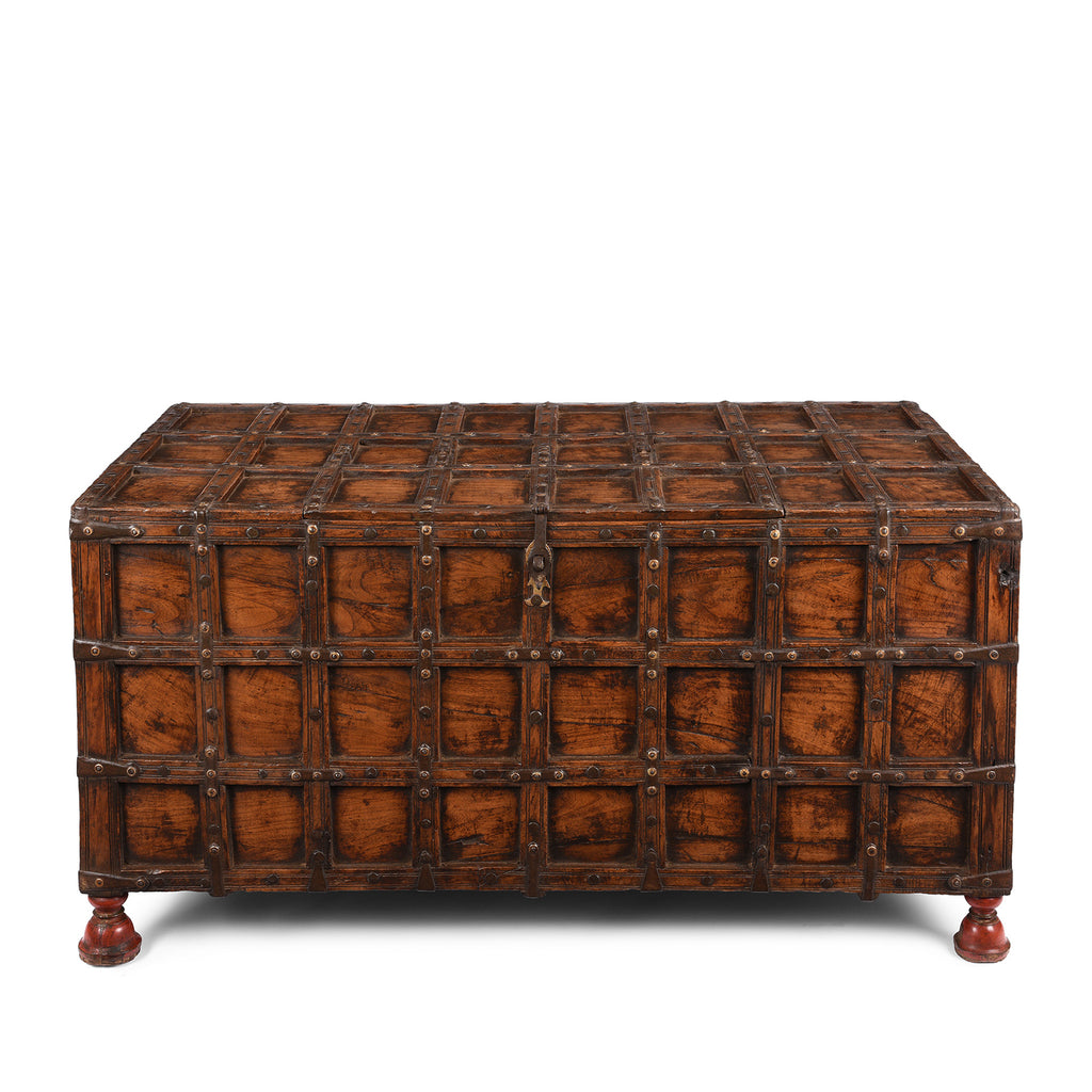 Stick Box Storage Chest From Jaisalmer - 19th Century