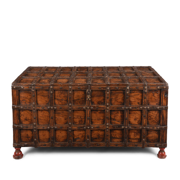 Stick Box Storage Chest From Jaisalmer - 19th Century