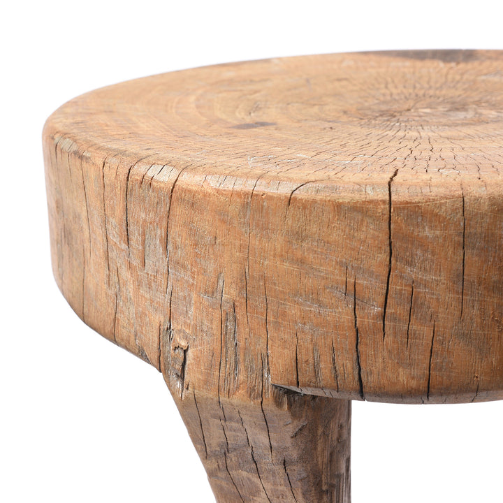Detail From Old Neem Wood Stool From Himachal Pradesh - Circa 1960's | Indigo Antiques