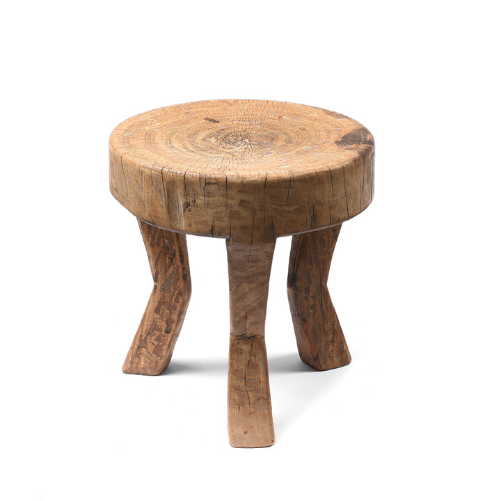 Old Neem Wood Stool From Himachal Pradesh - Circa 1960's | Indigo Antiques