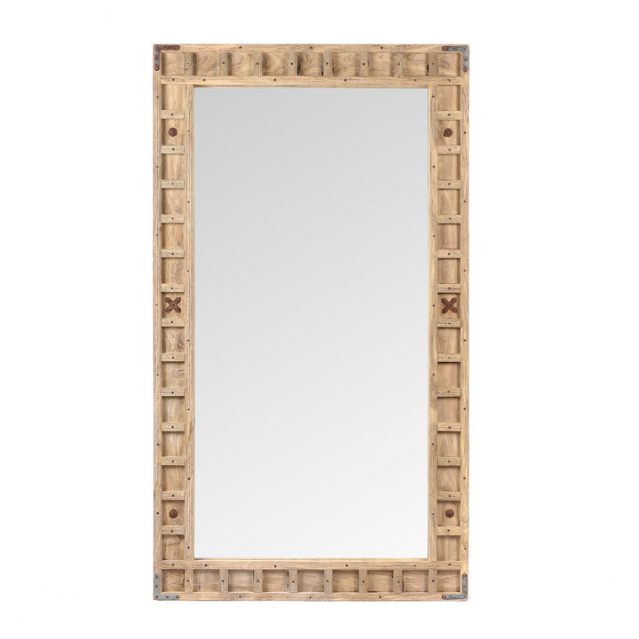 Bleached Acacia  Rustic Mirror From Rajasthan | Indigo Antiques