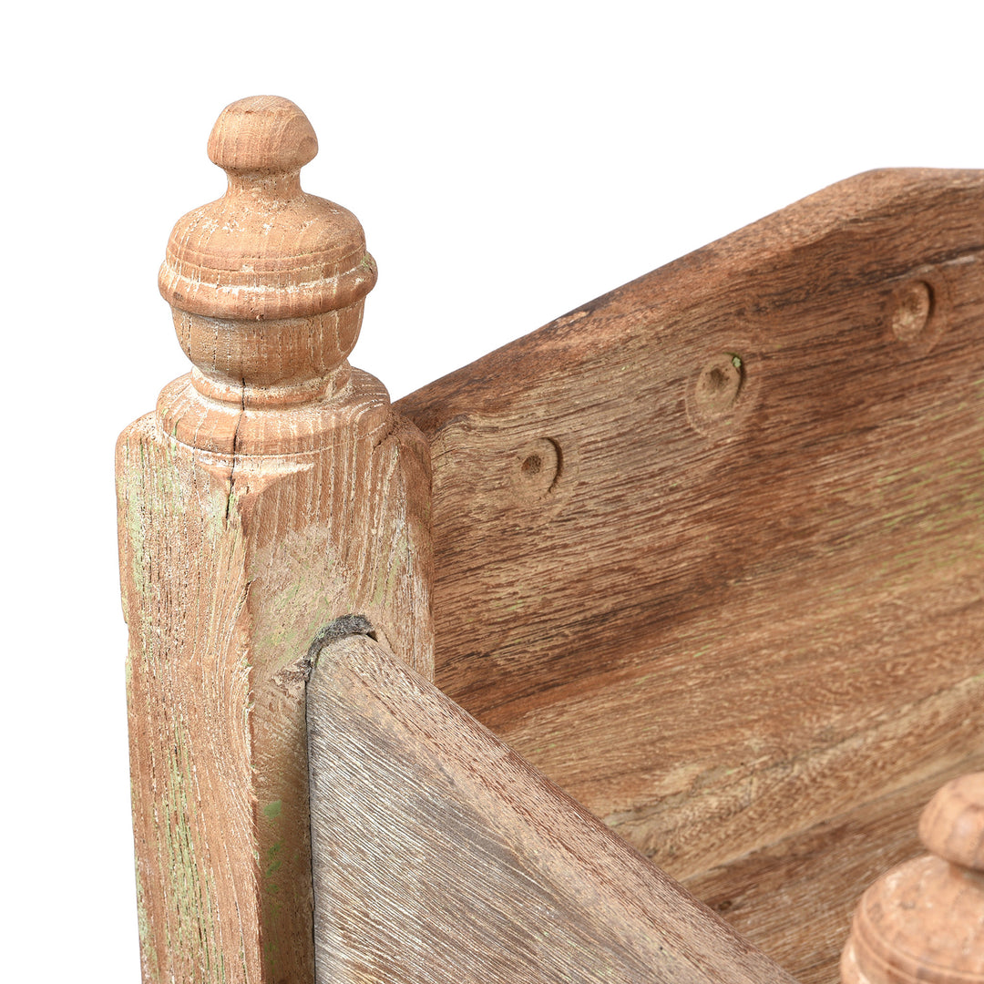 Detail From Vintage Teak Singhasan - Ca 1950's | indigo Antiques