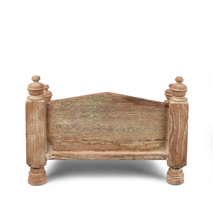 Back of Vintage Teak Singhasan - Ca 1950's | indigo Antiques