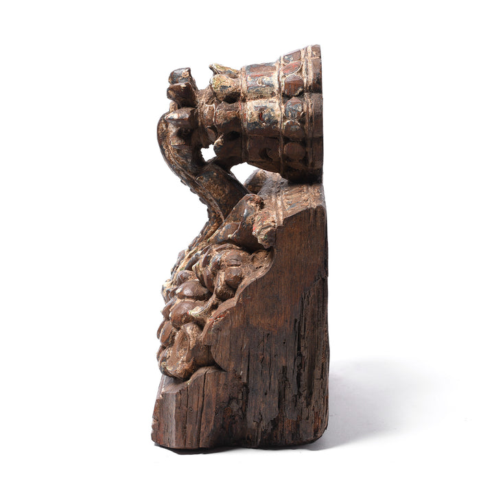 Antique Carved & Painted Teak Corbel From Maharashtra - 19th Century | Indigo Antiques