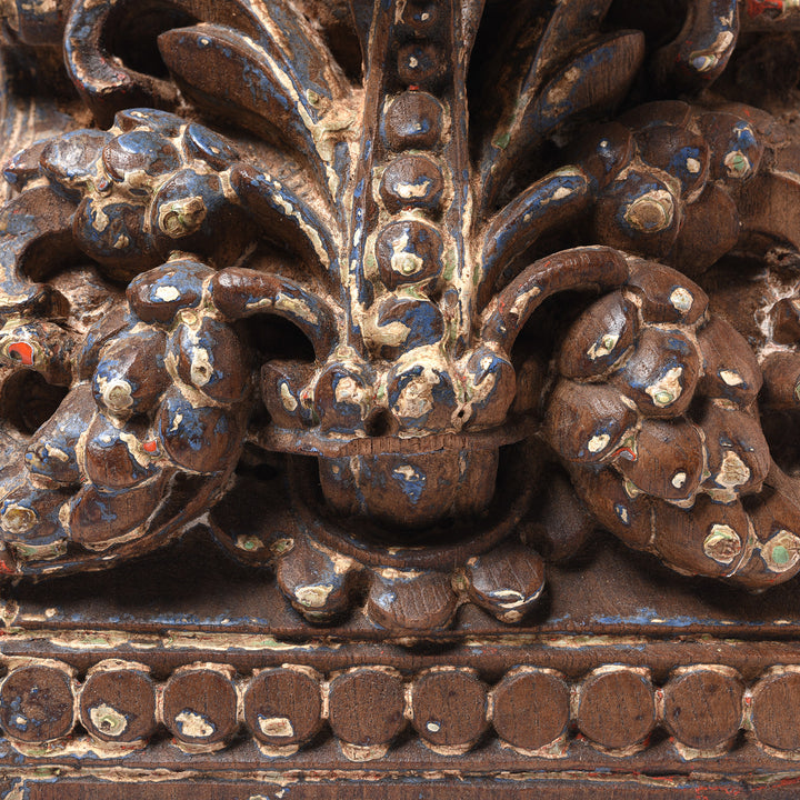 Antique Carved & Painted Teak Corbel From Maharashtra - 19th Century | Indigo Antiques